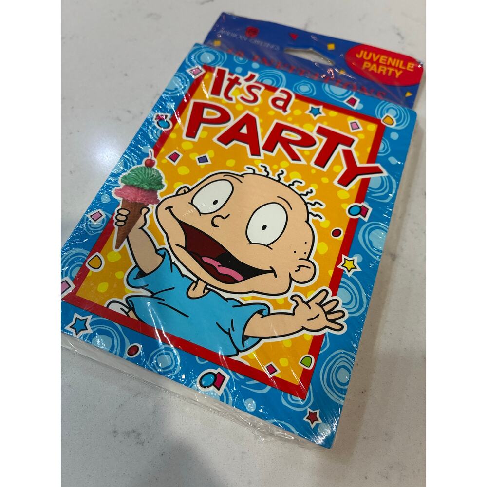 Vintage 2001 Rugrats Party Invitations Sealed Nickelodeon Tommy Pickles Y2K NOS